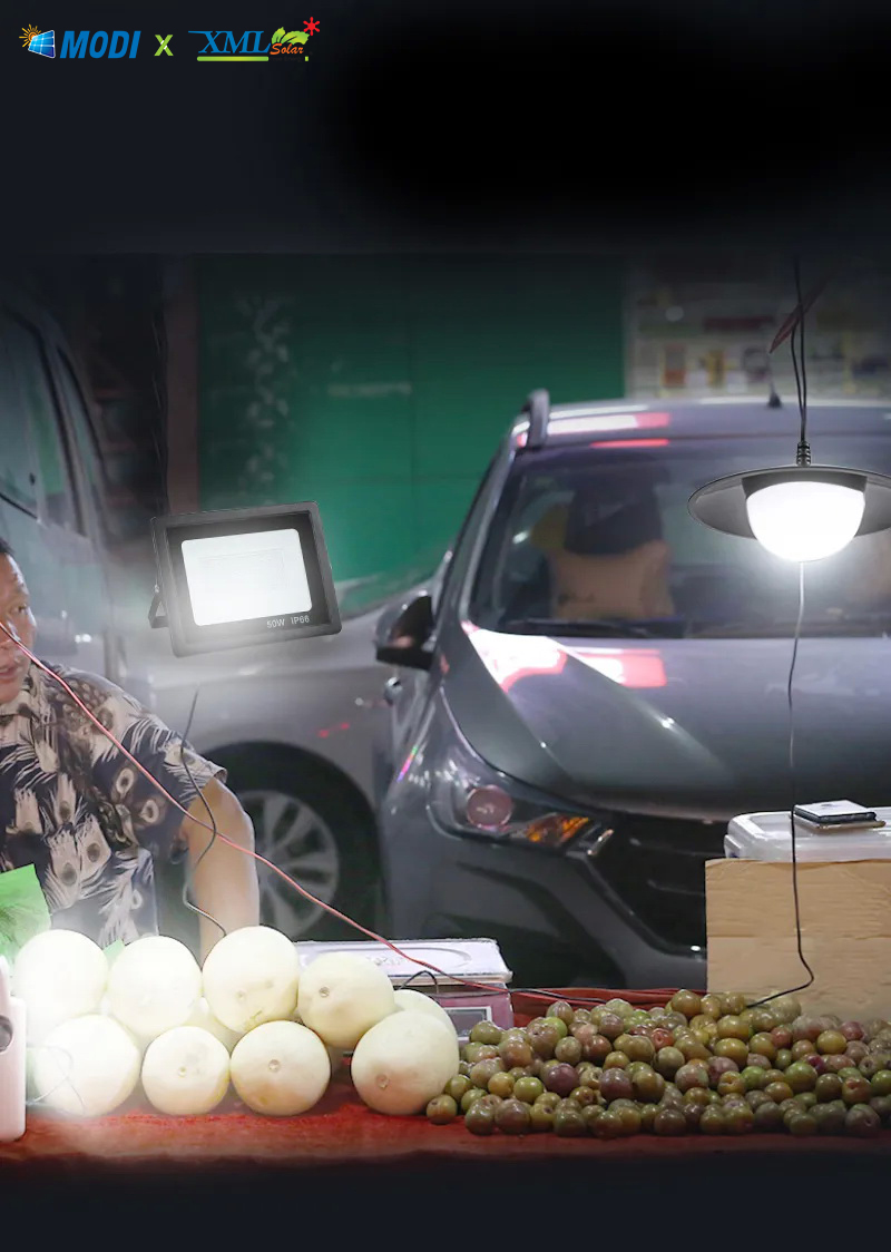 ชุดไฟโซล่าเซลล์อเนกประสงค์ ชุดนอนนา 100W 12000mAh (แสง : ขาว)