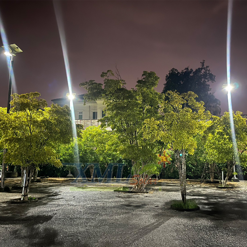 โคมไฟถนนโซล่าเซลล์อัจฉริยะ (รุ่น 6,300Lumens + แผง 80 W) (แสง : ขาว)