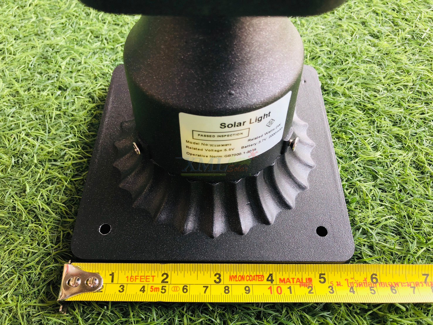 โคมไฟหัวเสาโซล่าเซลล์ รุ่น TZ-11836 (เปิดได้ 2 แสง)(1 แถม 1)