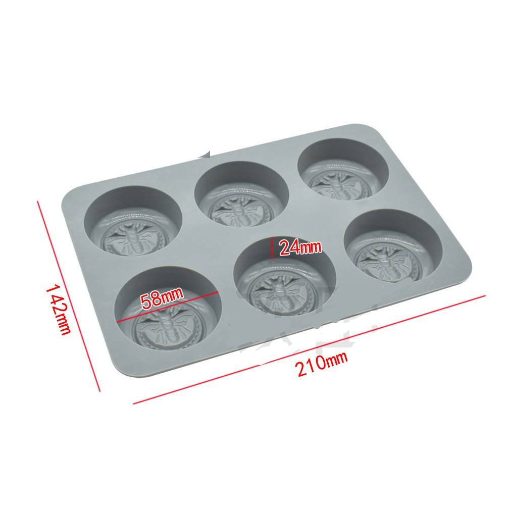 โมล(Mold) แม่พิมพ์ซิลิโคน ทำวุ้น ขนม สบู่ งานdiy รูปผึ้ง 6 ช่อง (50 G.)