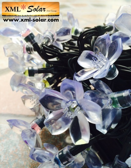 ไฟกระพริบโซล่าเซลล์ รูป ดอกไม้ 50 ดอก (เเสง : ผสม 4 สี)