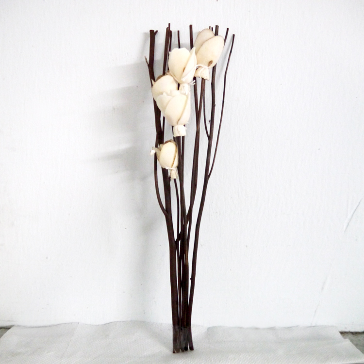 ก้านไม้งา 10" + ดอกไม้ดูดน้ำหอม 5 ช่อ (ดอกไม้ 4 ดอก/ช่อ)