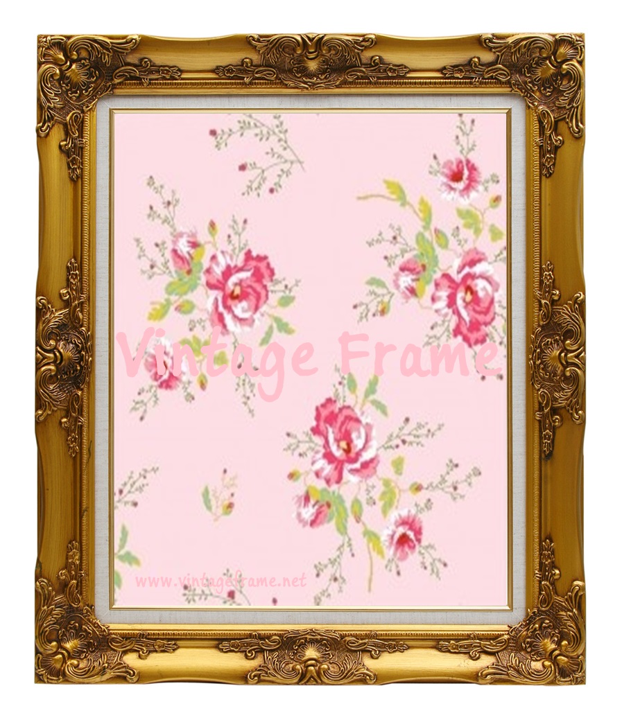 กรอบหลุยส์ไม้แท้ ลายเก่า สีทองพ่น ขนาด 24x36 นิ้ว