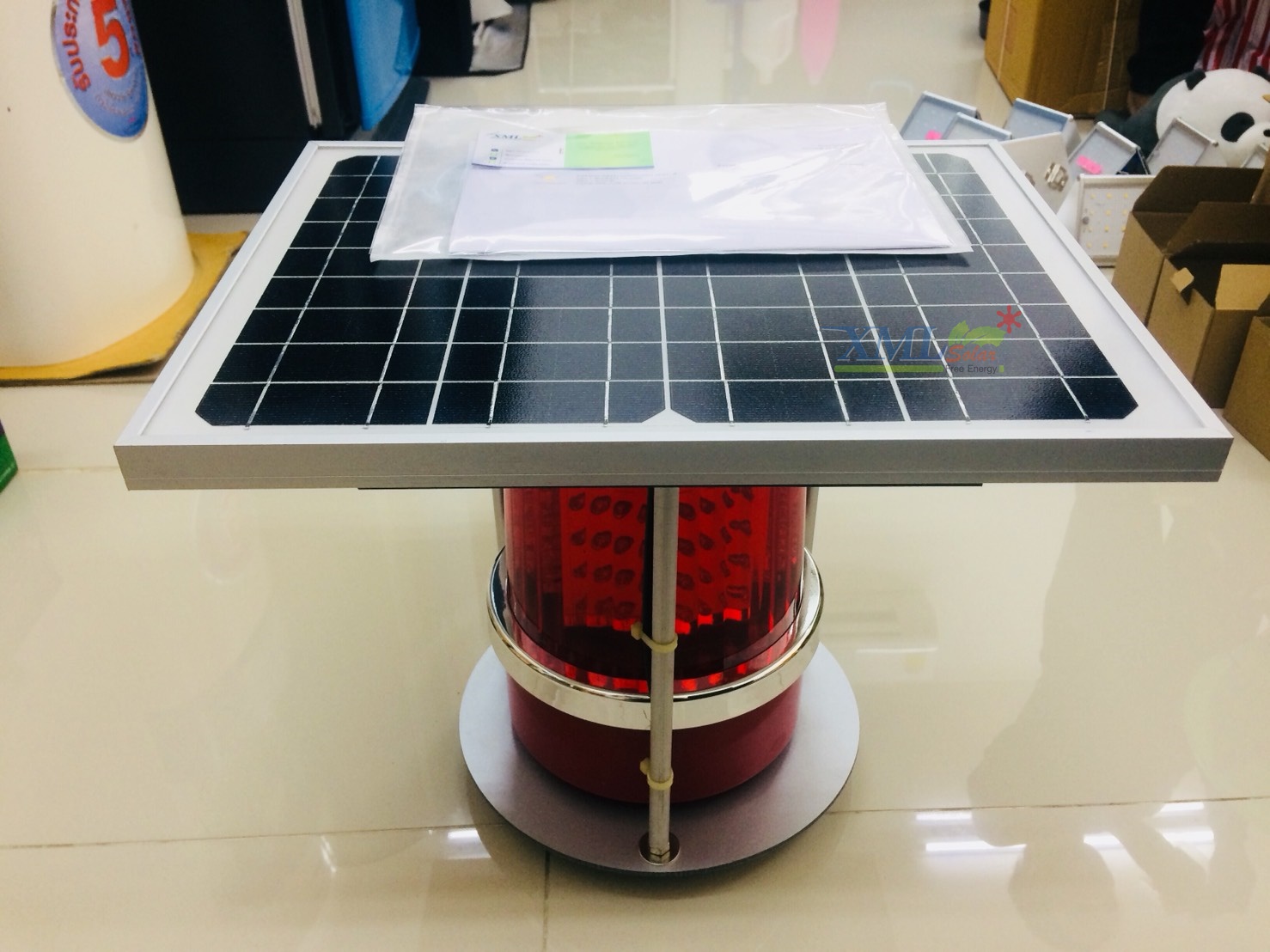 ไฟไซเรนพลังงานแสงอาทิตย์ (แสง : สีแดง) 10 watt