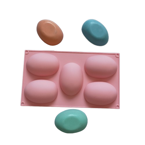 โมล(Mold) แม่พิมพ์ซิลิโคน ทำวุ้น ขนม สบู่ งานdiy รูปวงรี ทรงรี 5 ช่อง (120 G.)