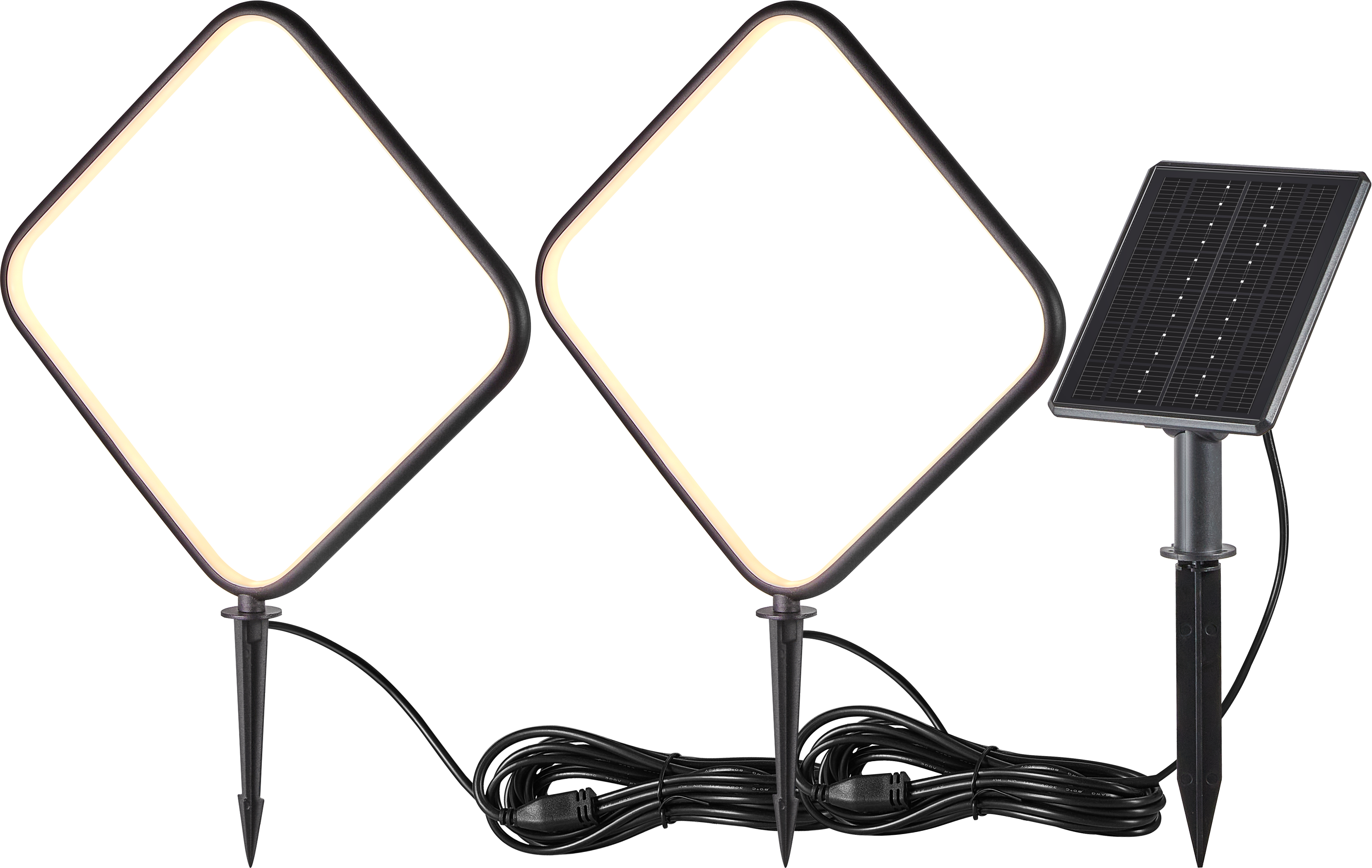 ไฟปักสนามโซล่าเซลล์ ทรงเหลี่ยม รุ่น DC-0589N (เเสง : เหลืองวอมไวท์)