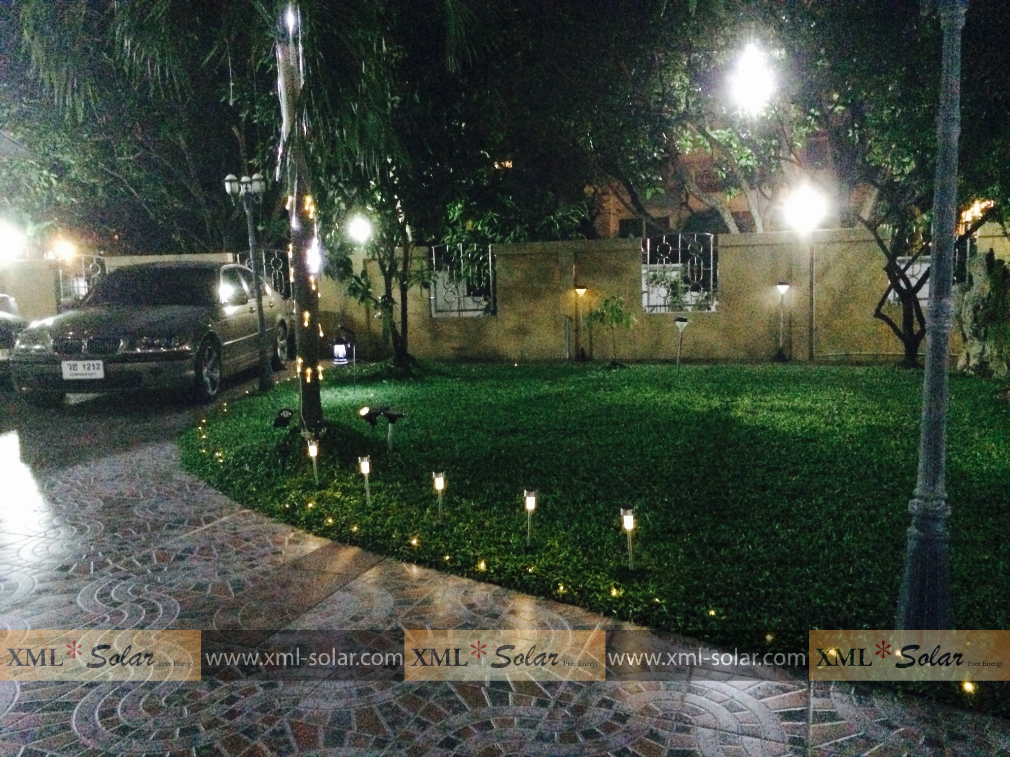 ไฟกระพริบโซล่าเซลล์ 200 LED (8ฟังก์ชั่น) (เเสง : เหลืองวอมไวท์)