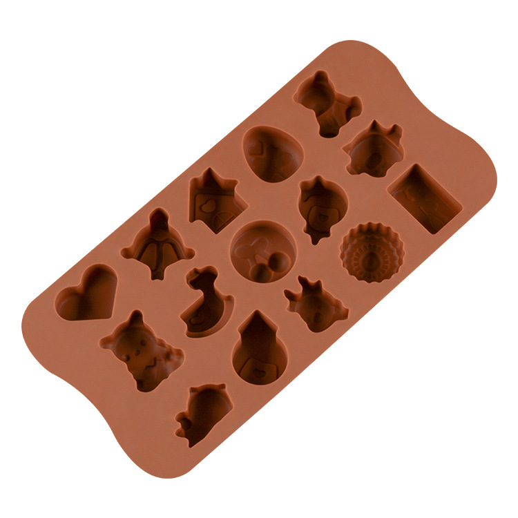 แม่พิมพ์ขนม พิมพ์ซิลิโคน พิมพ์วุ้น พิมพ์ขนมชั้น พิมพ์สบู่ รูปการ์ตูน 15 ช่อง