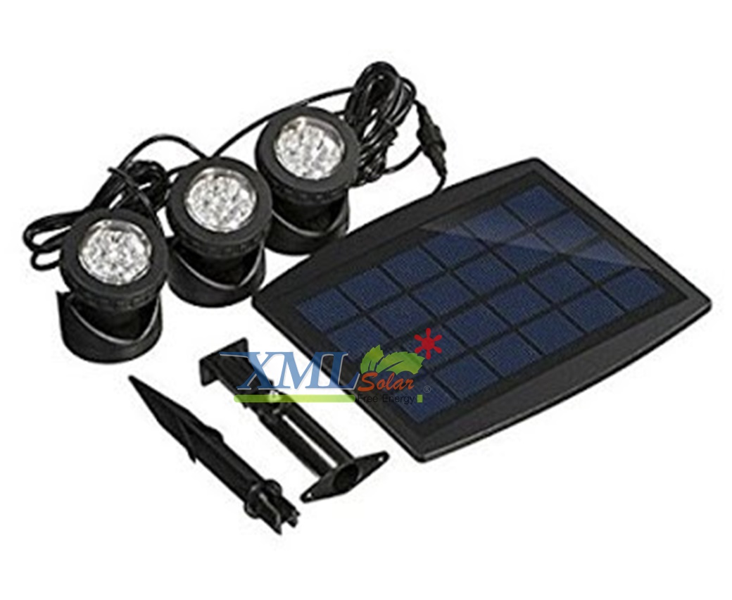 ไฟโซล่าเซลล์ส่องใต้น้ำ 18 LED รุ่น 3 หัว