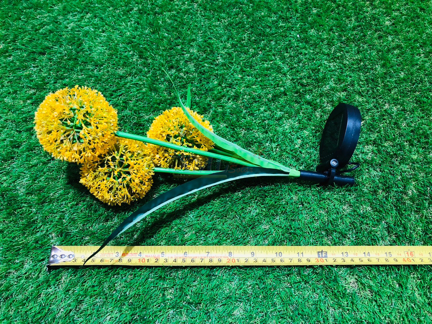 ไฟปักสนามโซล่าเซลล์ ทรงดอกไม้กลม (แสง : หลากสี)(1 แถม 1)