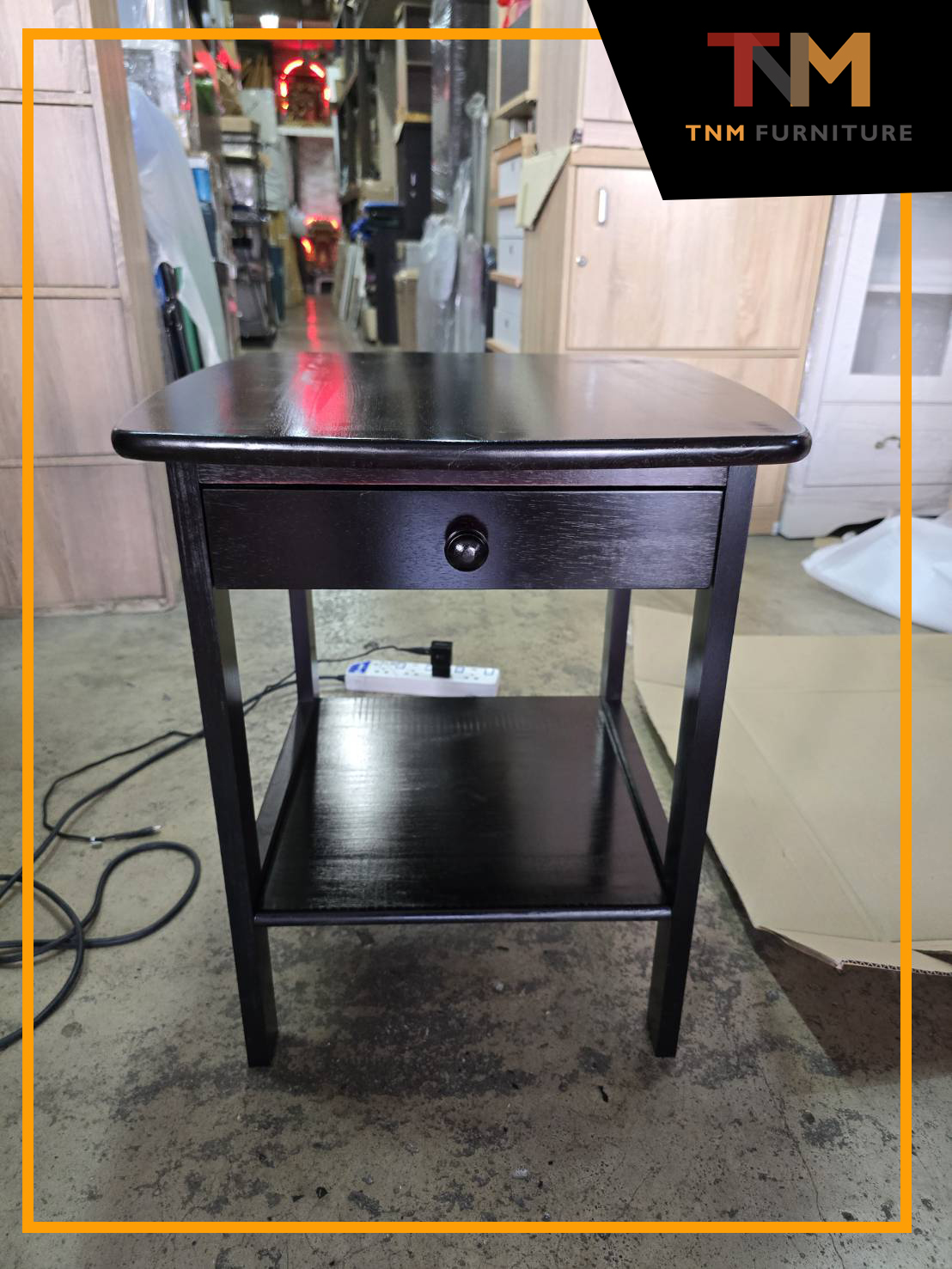 โต๊ะหัวเตียงไม้ยางพารา