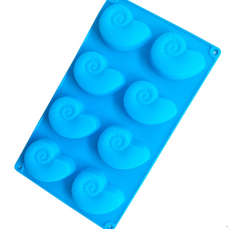 โมล(Mold) แม่พิมพ์ซิลิโคน ทำวุ้น ขนม สบู่ งานdiy รูปเปลือกหอยแอมโมไนต์ (เปลือกหอยโบราณ) 8 ช่อง