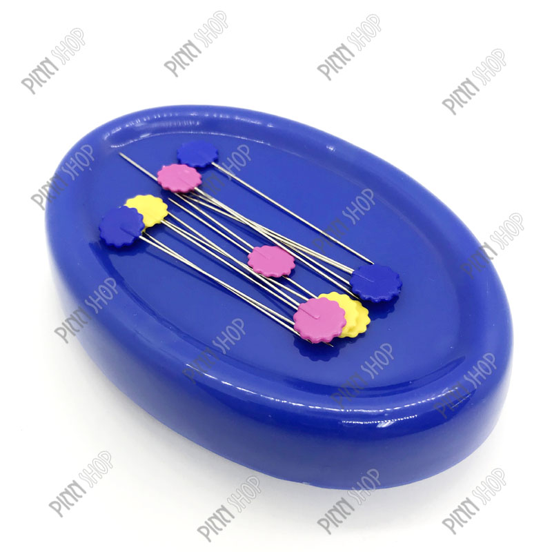 แท่นแม่เหล็กเก็บเข็มหมุด พร้อมเข็มหมุดหัวแบนดอกไม้