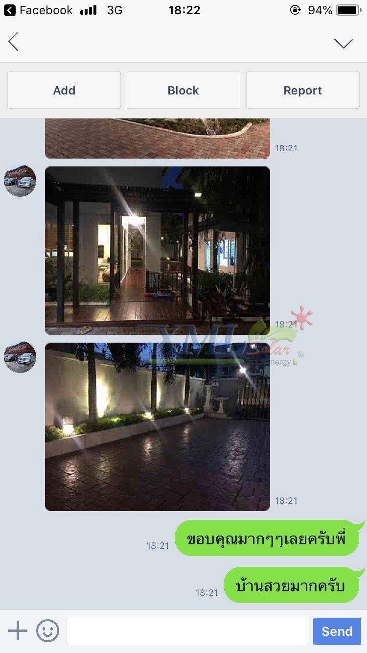 สปอร์ตไลท์ปักสนามโซล่าเซลล์ 7 LED(super bright) (เเสง : เหลืองวอมไวท์)