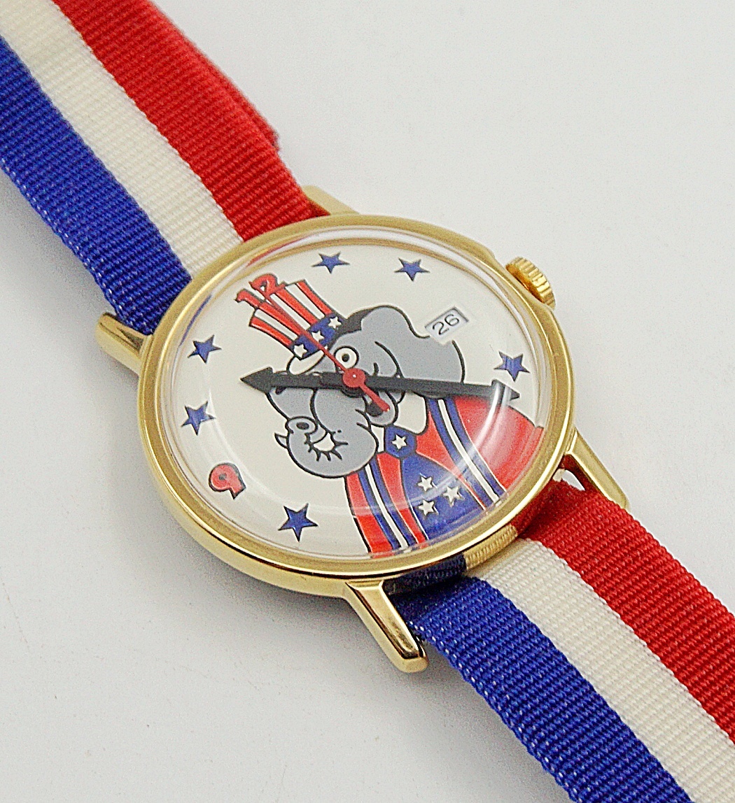 นาฬิกาเก่า REPUBLICAN ELEPHANT BY TIMEX ไขลาน