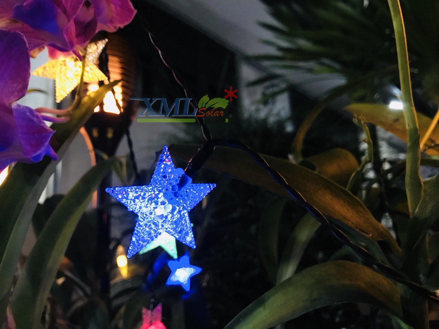 ไฟกระพริบโซล่าเซลล์ ทรงดาว 30 ดวง (เเสง : หลากสี)