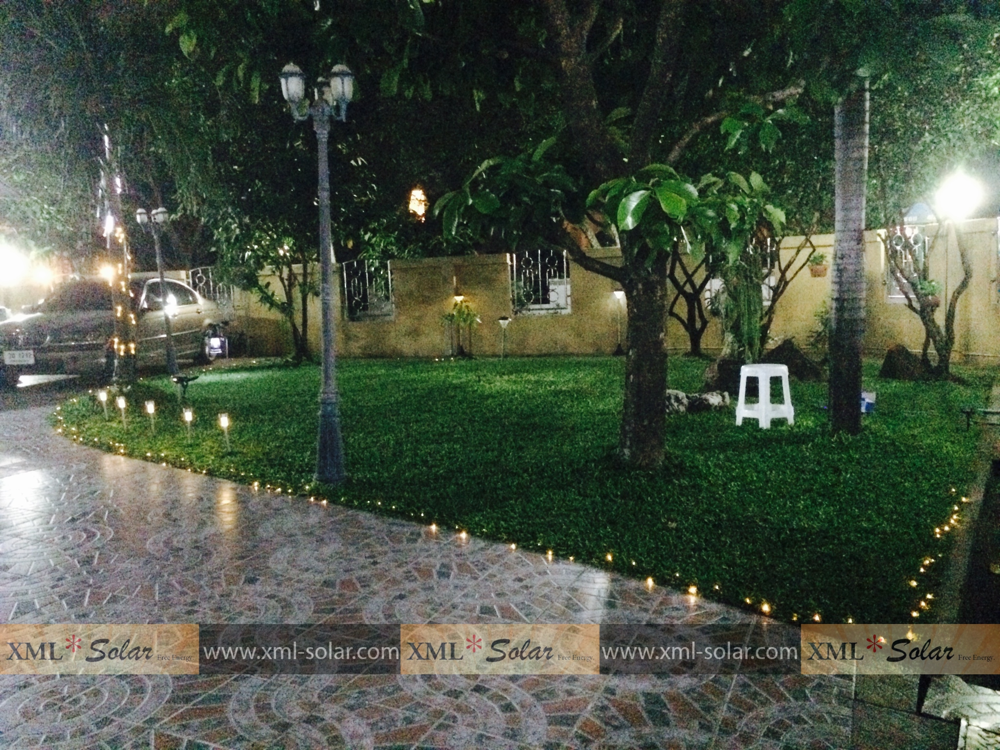 ไฟกระพริบโซล่าเซลล์ 200 LED (8ฟังก์ชั่น) (เเสง : เหลืองวอมไวท์)