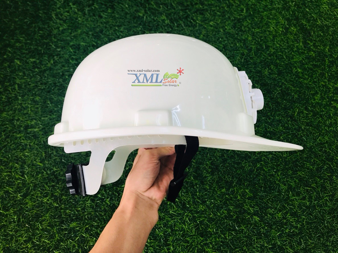 หมวกเซฟตี้ + พัดลมโซล่าเซลล์ (สีขาว)