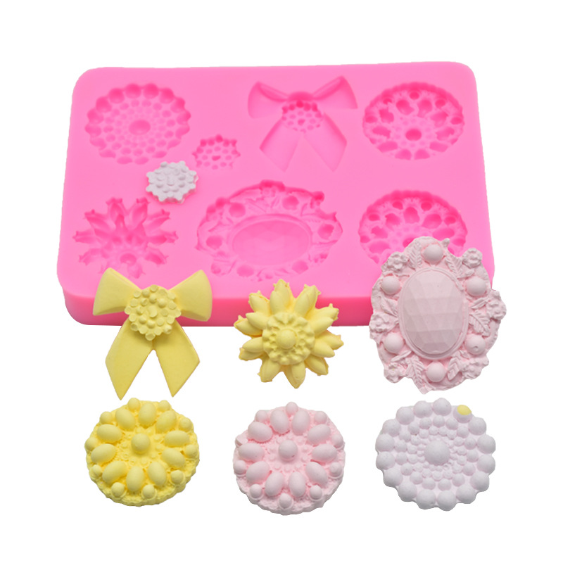 แม่พิมพ์ ซิลิโคน สำหรับทำฟองดองท์ กัมเพส รูปเครื่องเพชร (พิมพ์สีเขียว)