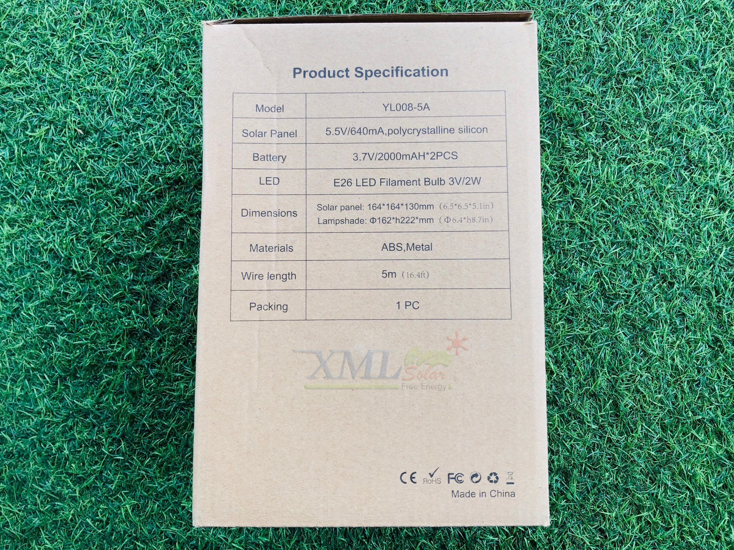 โคมไฟโซล่าเซลล์ ติดเพดาน รุ่น YL008-5A (แสง : เหลืองวอมไวท์)