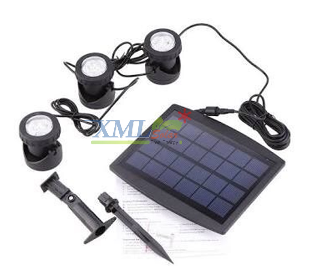 ไฟโซล่าเซลล์ส่องใต้น้ำ 18 LED รุ่น 3 หัว