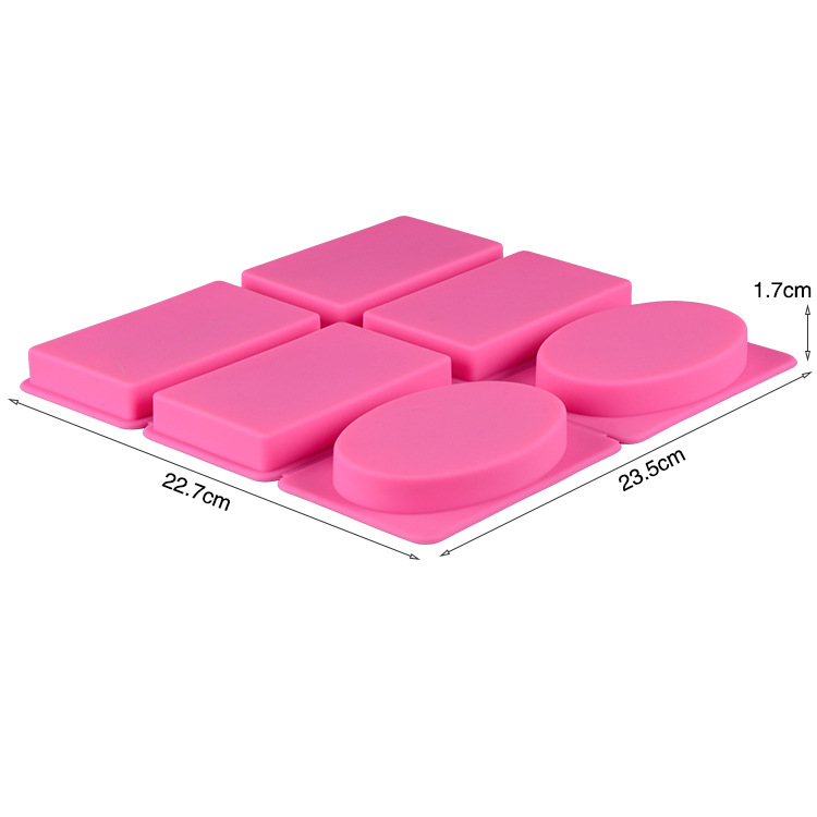 โมล(Mold) แม่พิมพ์ซิลิโคน ทำวุ้น ขนม สบู่ งานdiy รูปวงกลม และสี่เหลี่ยม 6 ช่อง (100 G.)