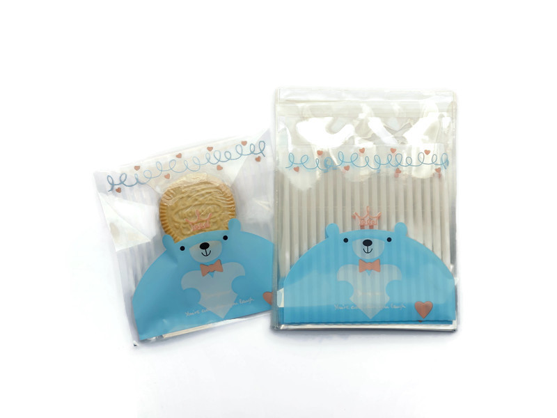 ถุงคุกกี้ เบเกอรี่ ขนม แบบมีเทปกาว 95-100 ใบ/แพ็ค (10*10+3 cm.)