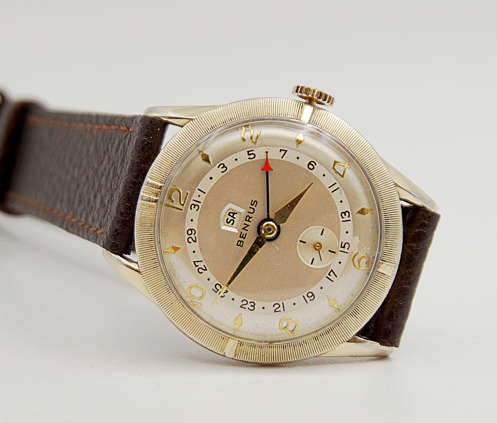 นาฬิกาเก่า BENRUS POINTER DATE ไขลาน