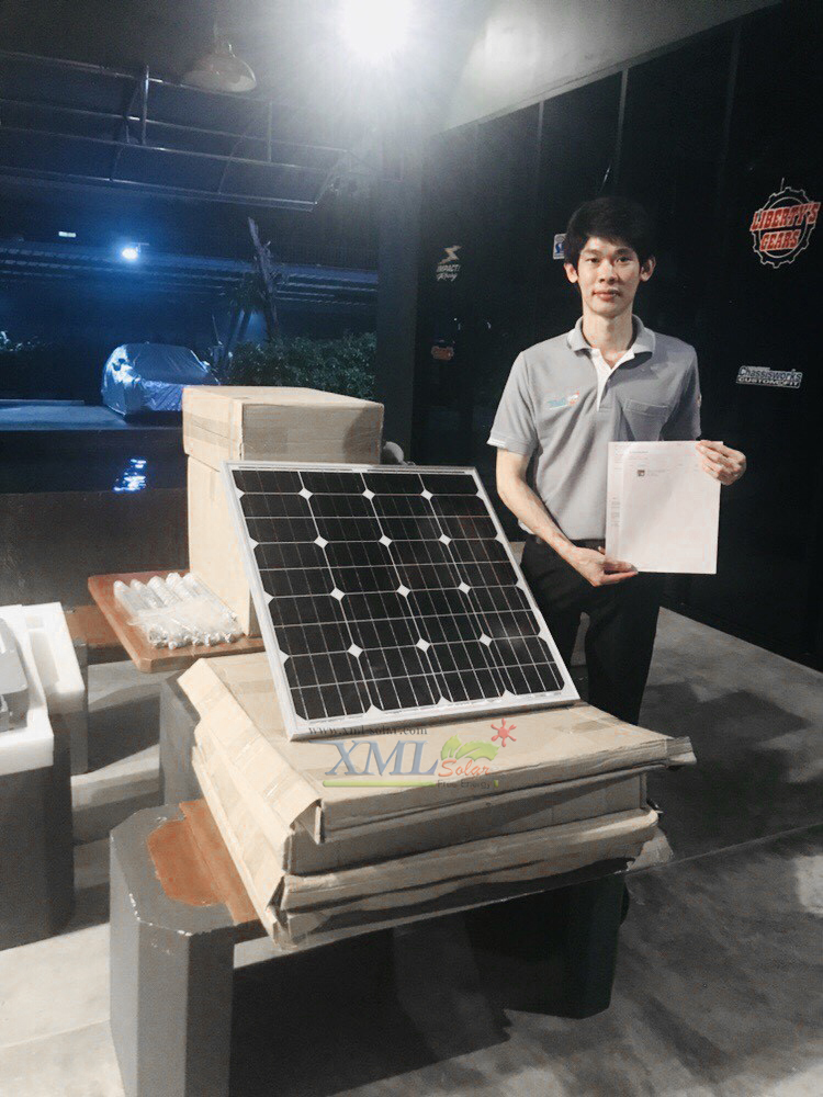 ไฟสปอตไลท์โซล่าเซลล์ 6800 Lumens. ไซต์ใหญ่ (เเสง : ขาว)