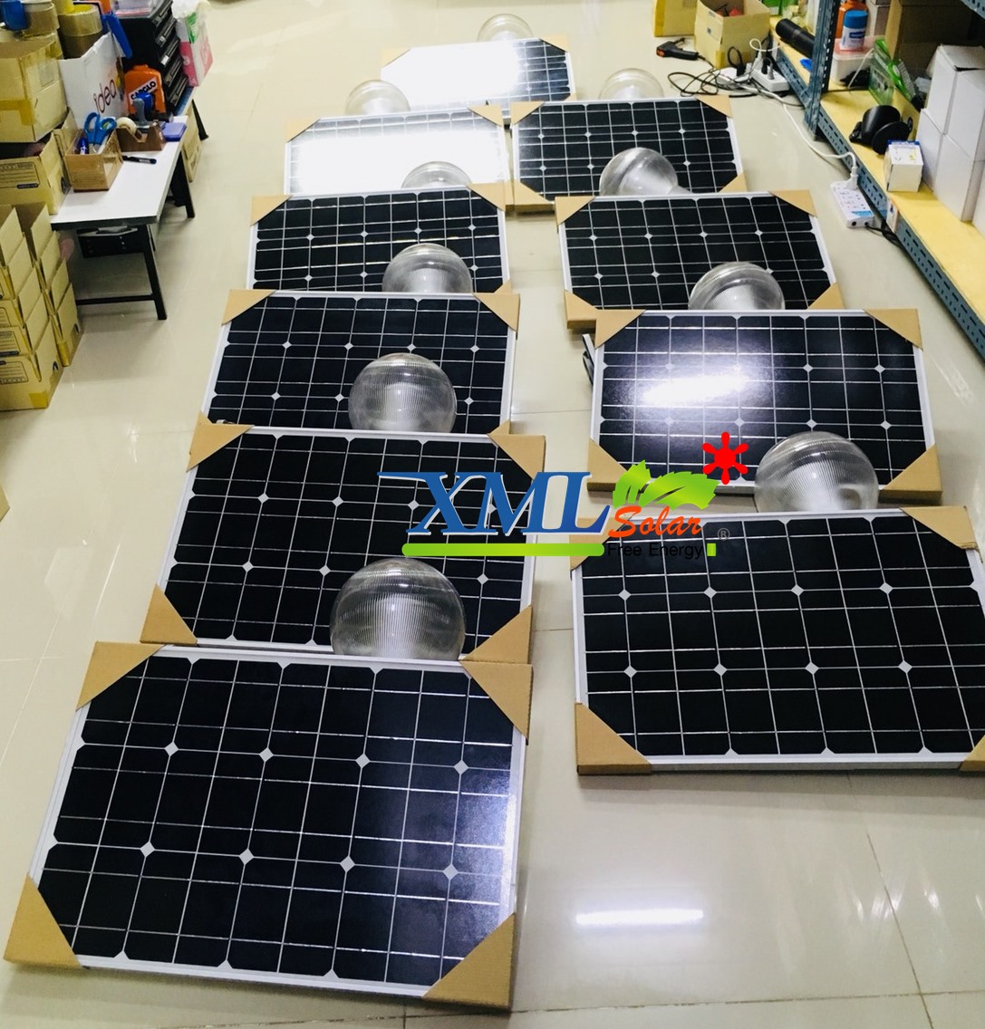 โคมไฟโซล่าเซลล์อัจฉริยะ ทรงโคมกลม รุ่น 40 Watt Monocrystalline 1 แถม 1