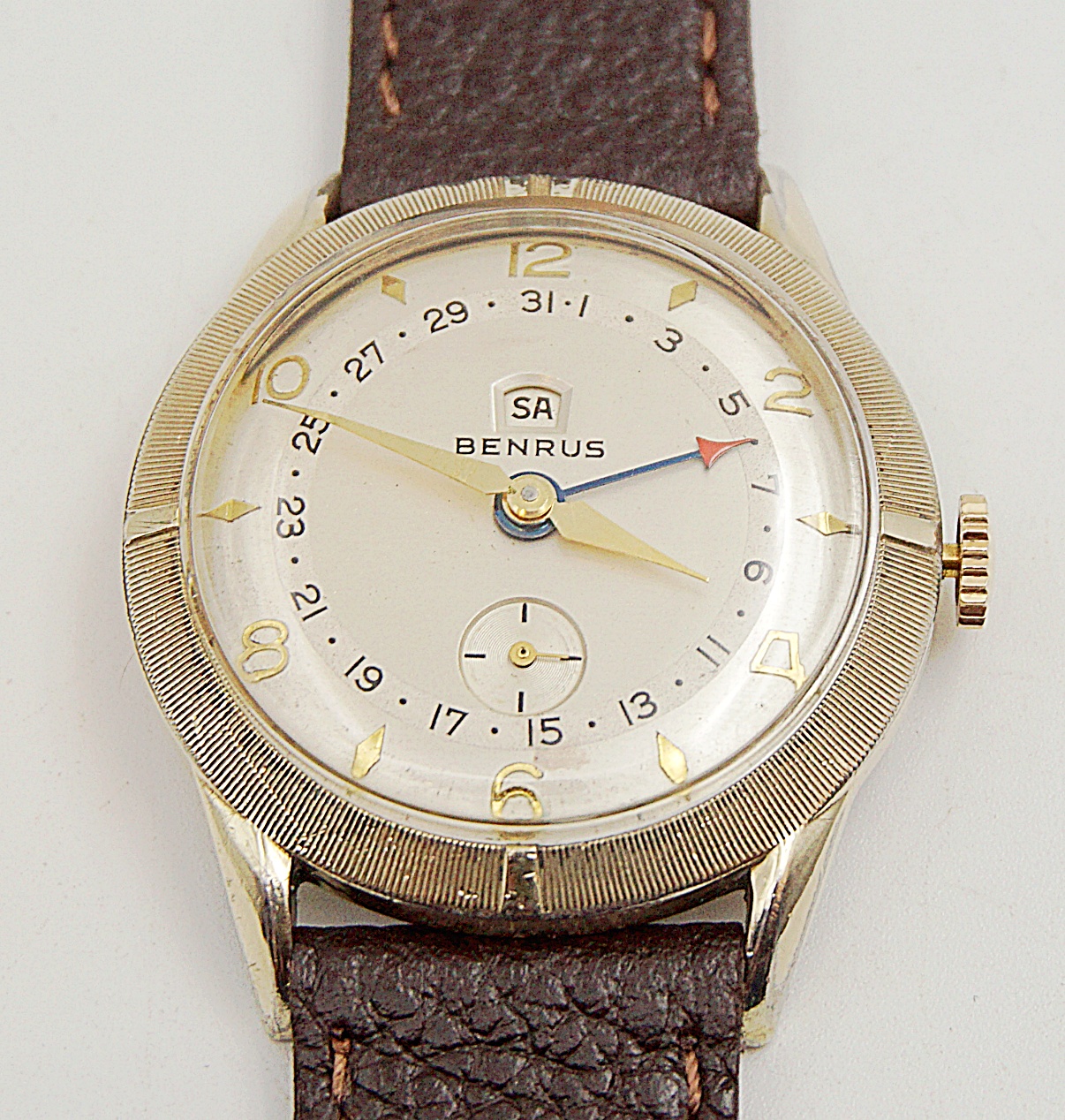 นาฬิกาเก่า BENRUS POINTER DATE ไขลาน