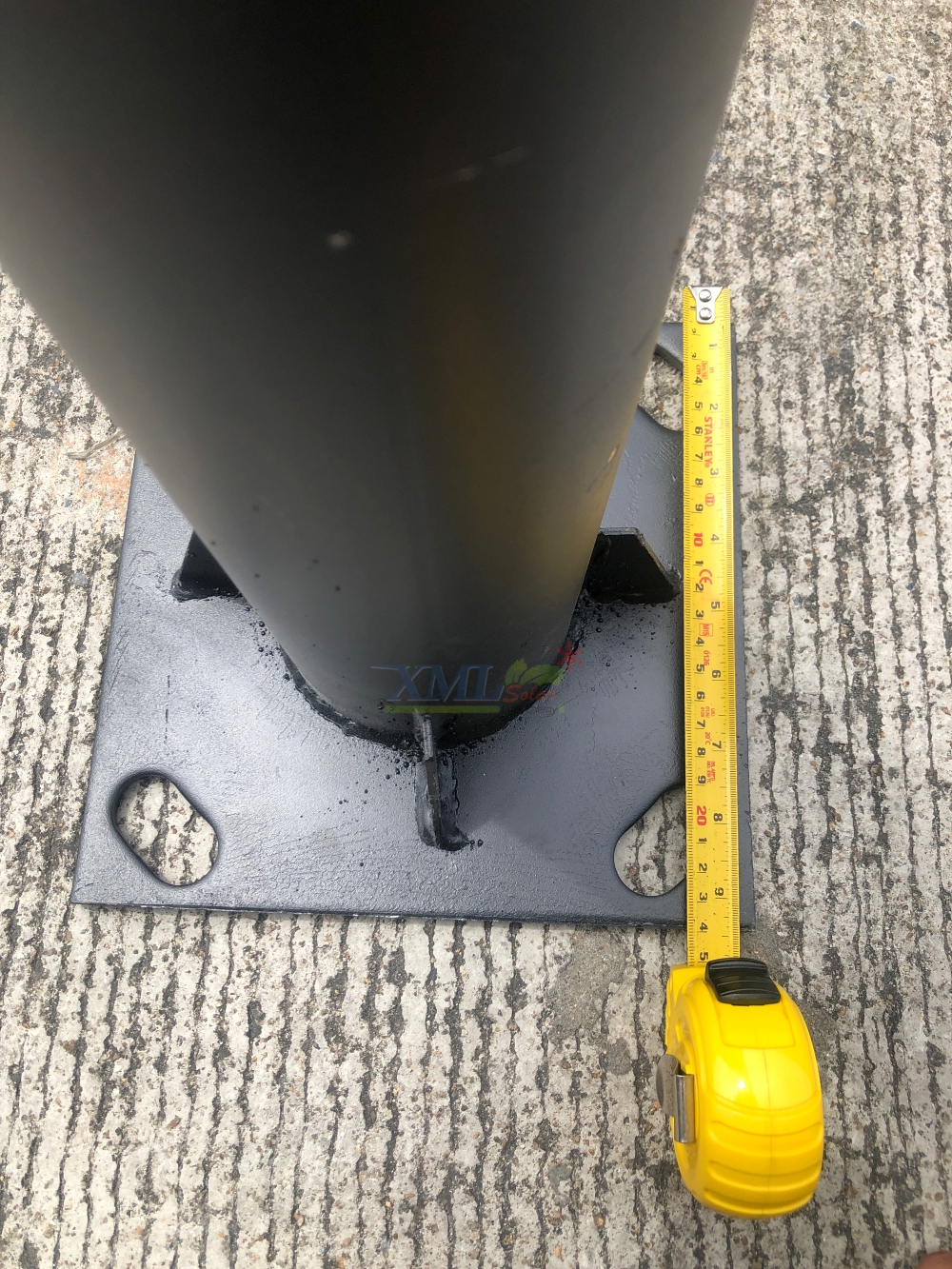 เสาเหล็กชุบไฟสนาม อะลูมิเนียบชุบดำ สูง 3 เมตร