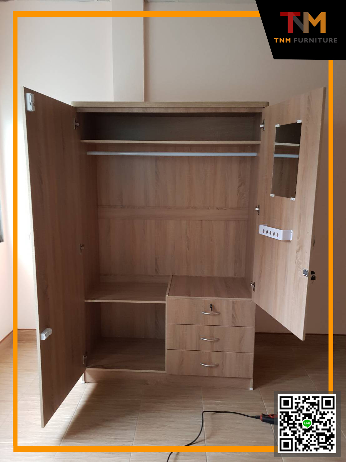 ตู้เสื้อผ้า 4ฟุต 3ลิ้นชัก (Standard Series)