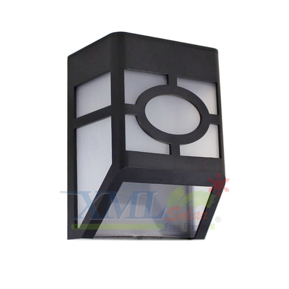 โคมไฟโซล่าเซลล์ ติดผนัง 2 LED ทรง ญี่ปุ่น (เเสง : เหลืองวอมไวท์)