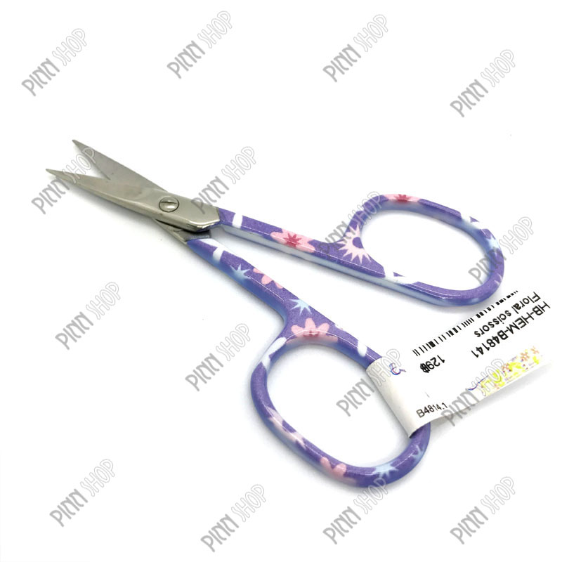 กรรไกรเล็ก ลายดอกไม้ ปลายแหลม (คละสี)