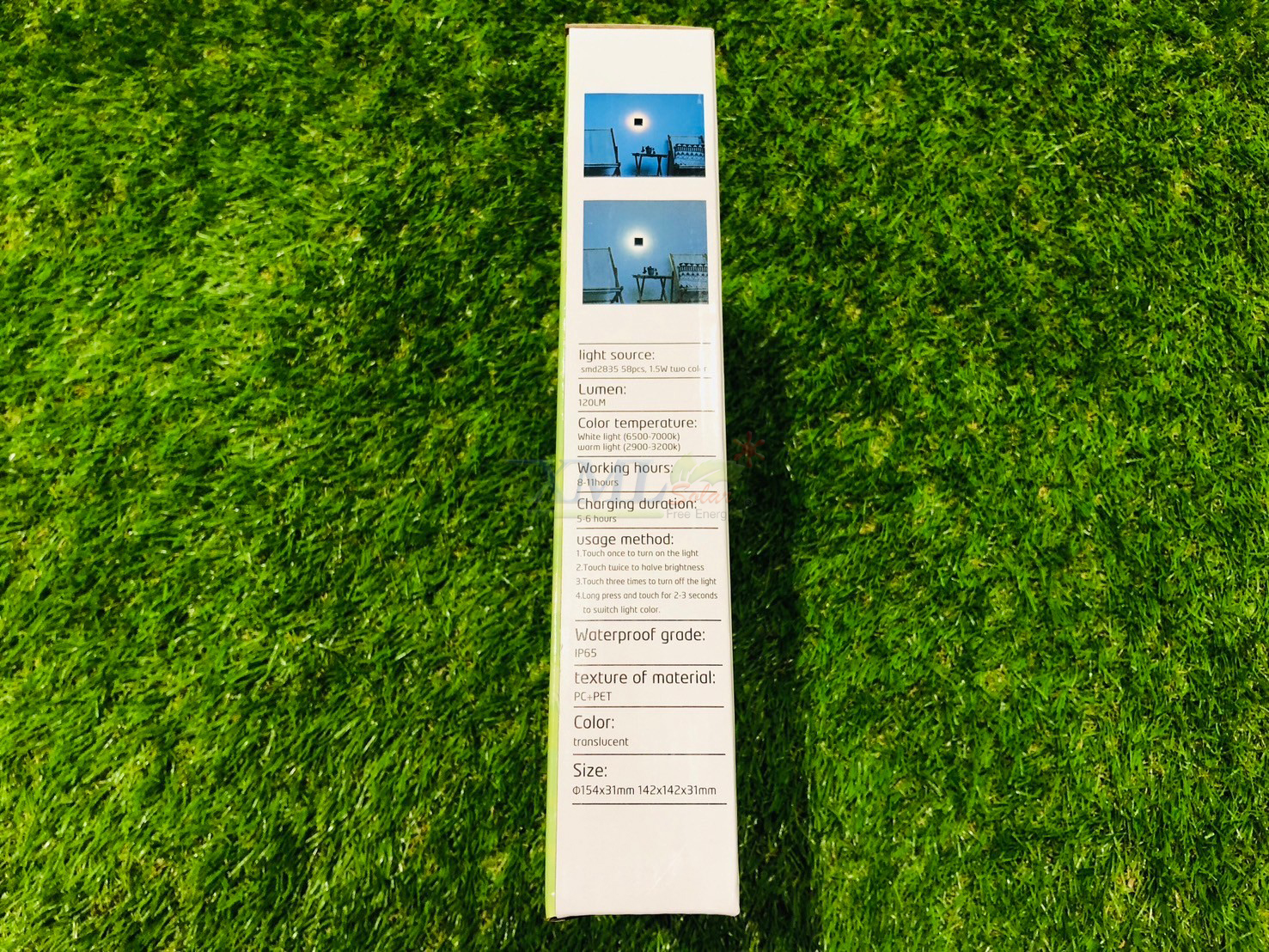 โคมไฟฝังพื้นโซล่าเซลล์ ทรงกลม รุ่น DPD-0544 (แสงขาว + เหลืองวอมไวท์)