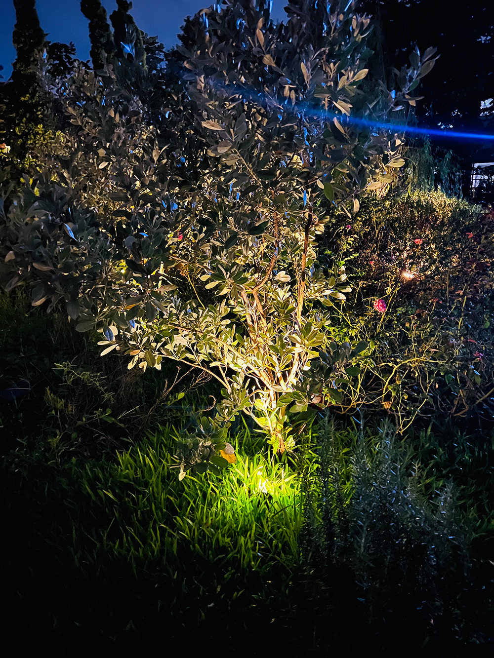 สปอร์ตไลท์ปักสนามโซล่าเซลล์ DC-17 รุ่น 4 หัว สาย 3 เมตร (แสง : เหลืองวอมไวท์)