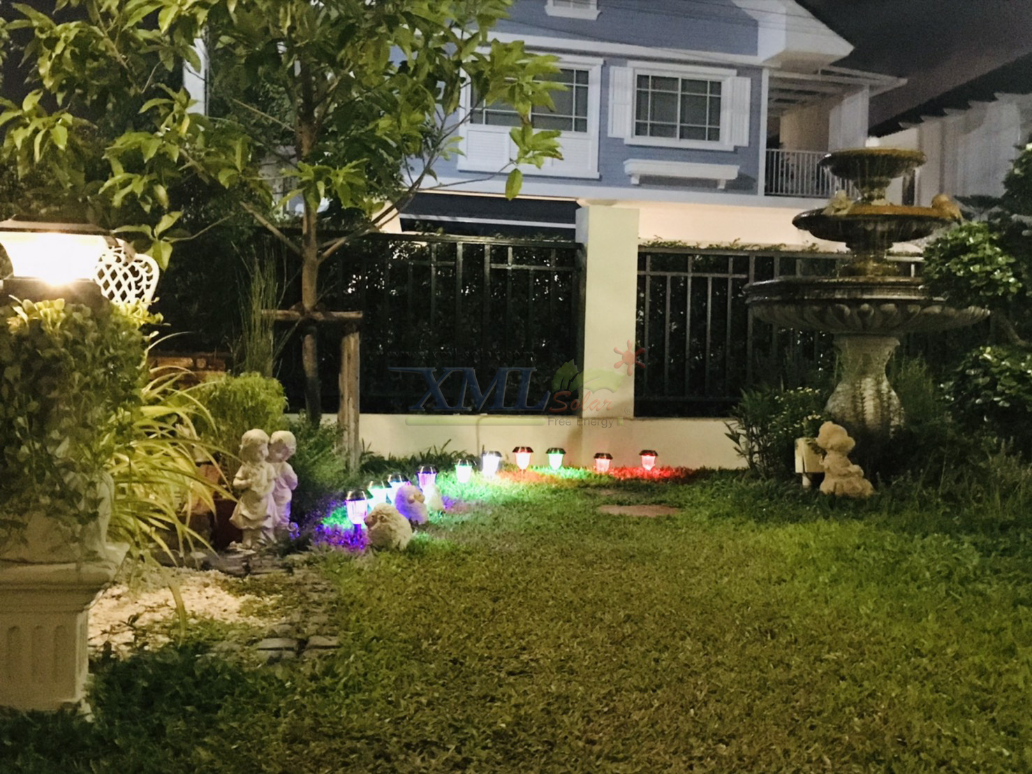 ไฟปักสนามโซล่าเซลล์ 1 LED เเสง ขาว + หลากสี ( 2 in 1 ) 1 แถม 5