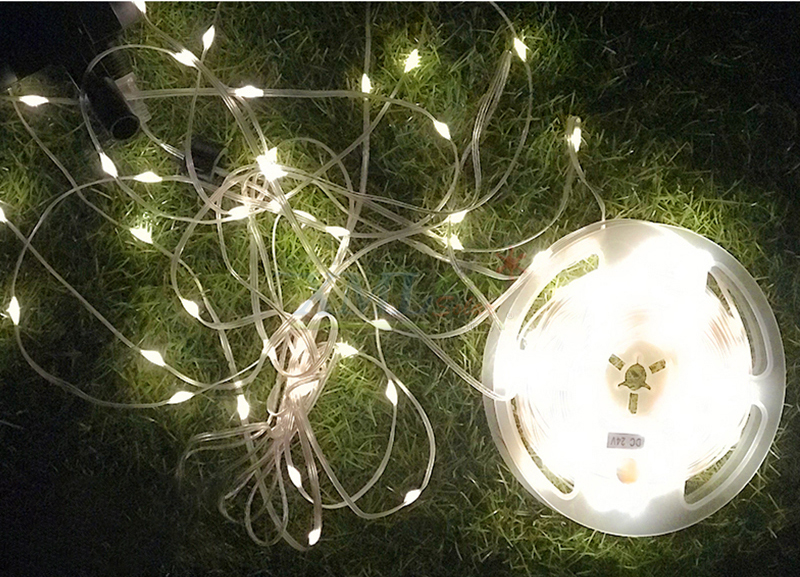 ไฟกระพริบโซล่าเซลล์ รุ่นใหม่สายขาว ยาว 10 เมตร (เเสง : เหลืองวอมไวท์)