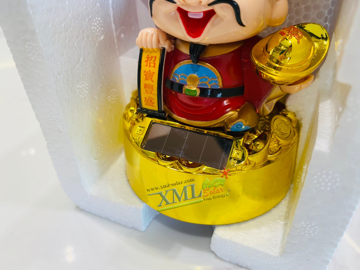 ตุ๊กตาโซล่าเซลล์ ‘ไฉ่ซิงเอี้ย’ เทพเจ้าแห่งโชคลาภ เทพเจ้าร่ำรวย