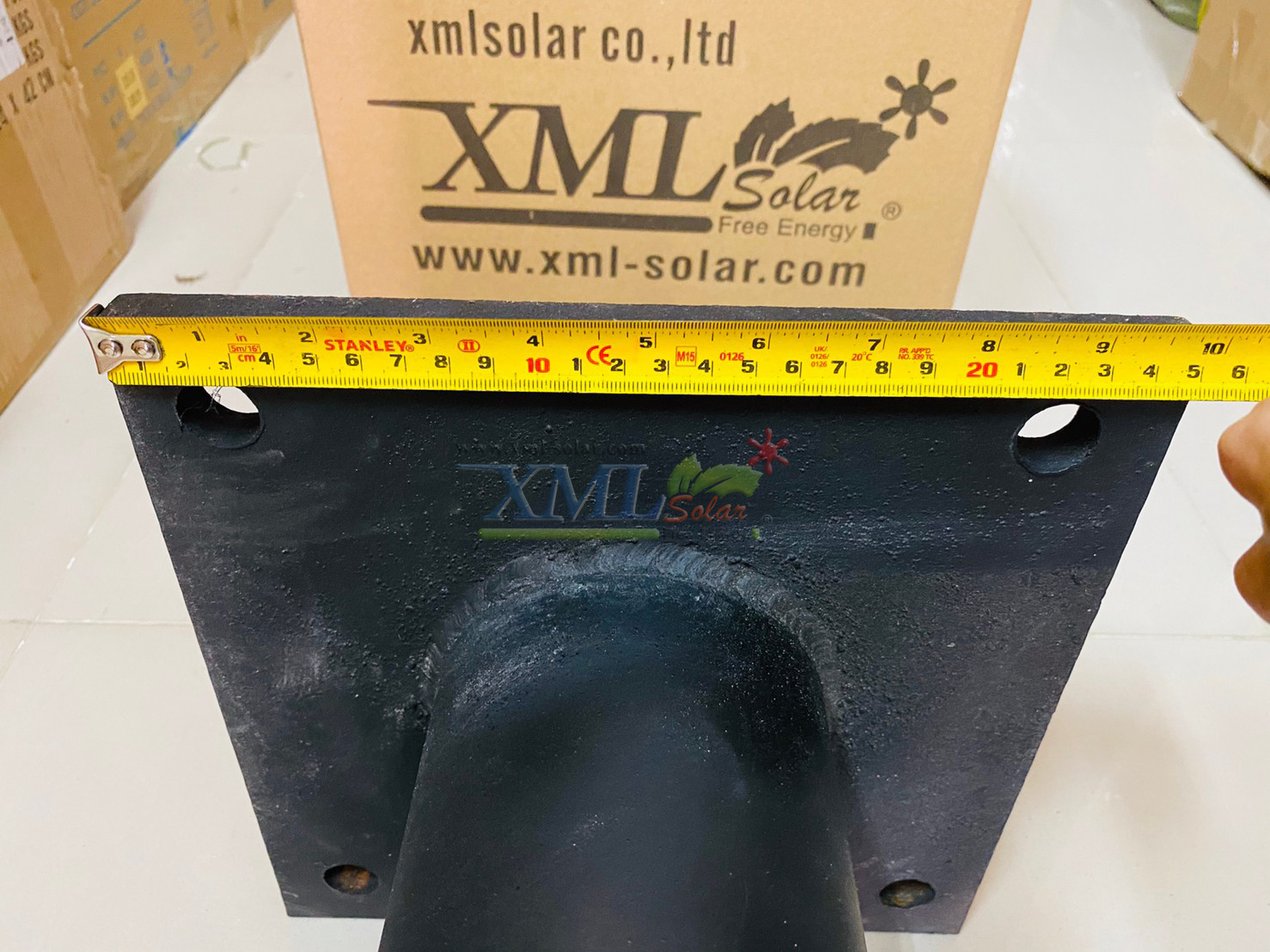 เสาไฟสนาม เหล็กทาสีดำด้าน สูง 3 เมตร (ปลาย 3 นิ้ว)