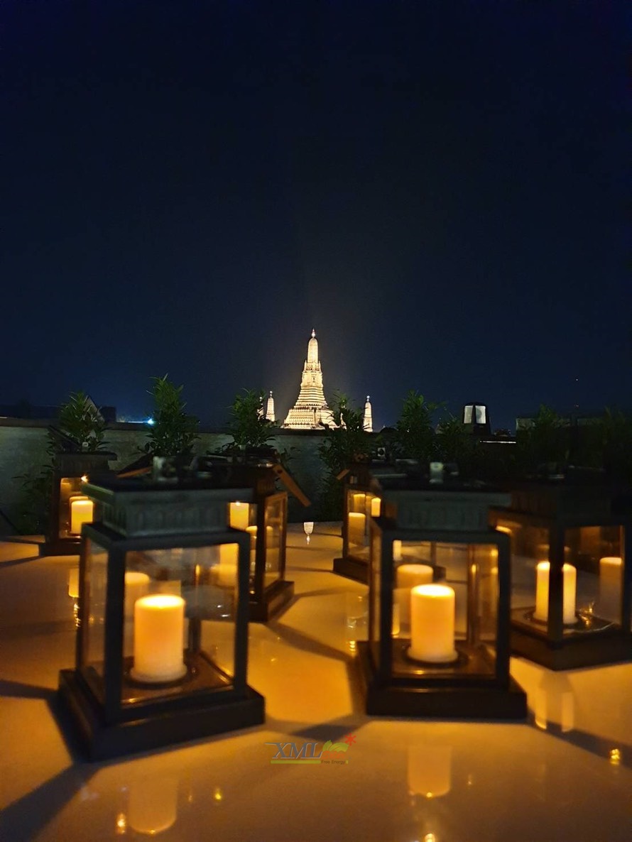 ไฟห้อยโซล่าเซลล์ ทรงเทียน (แสง:เหลืองวอมไวท์)