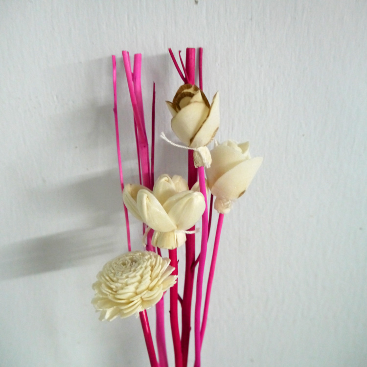ก้านไม้งา 10" + ดอกไม้ดูดน้ำหอม 5 ช่อ (ดอกไม้ 4 ดอก/ช่อ)