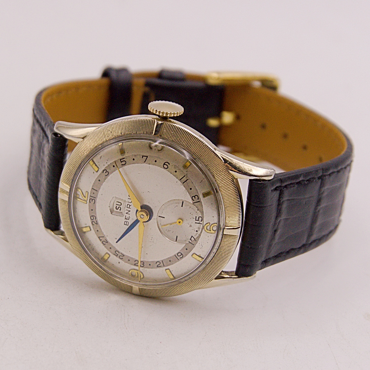 นาฬิกาเก่า BENRUS POINTER DATE ไขลาน