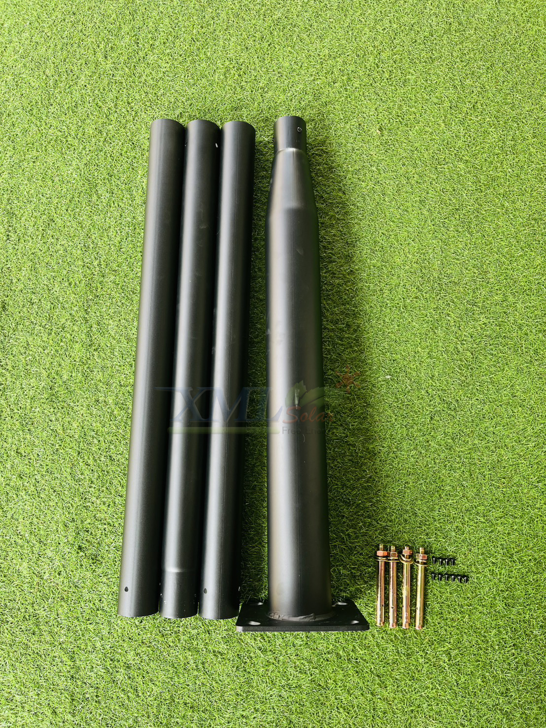 เสาไฟสนาม เหล็กพ่นสีดำ (ปลาย 3 นิ้ว)