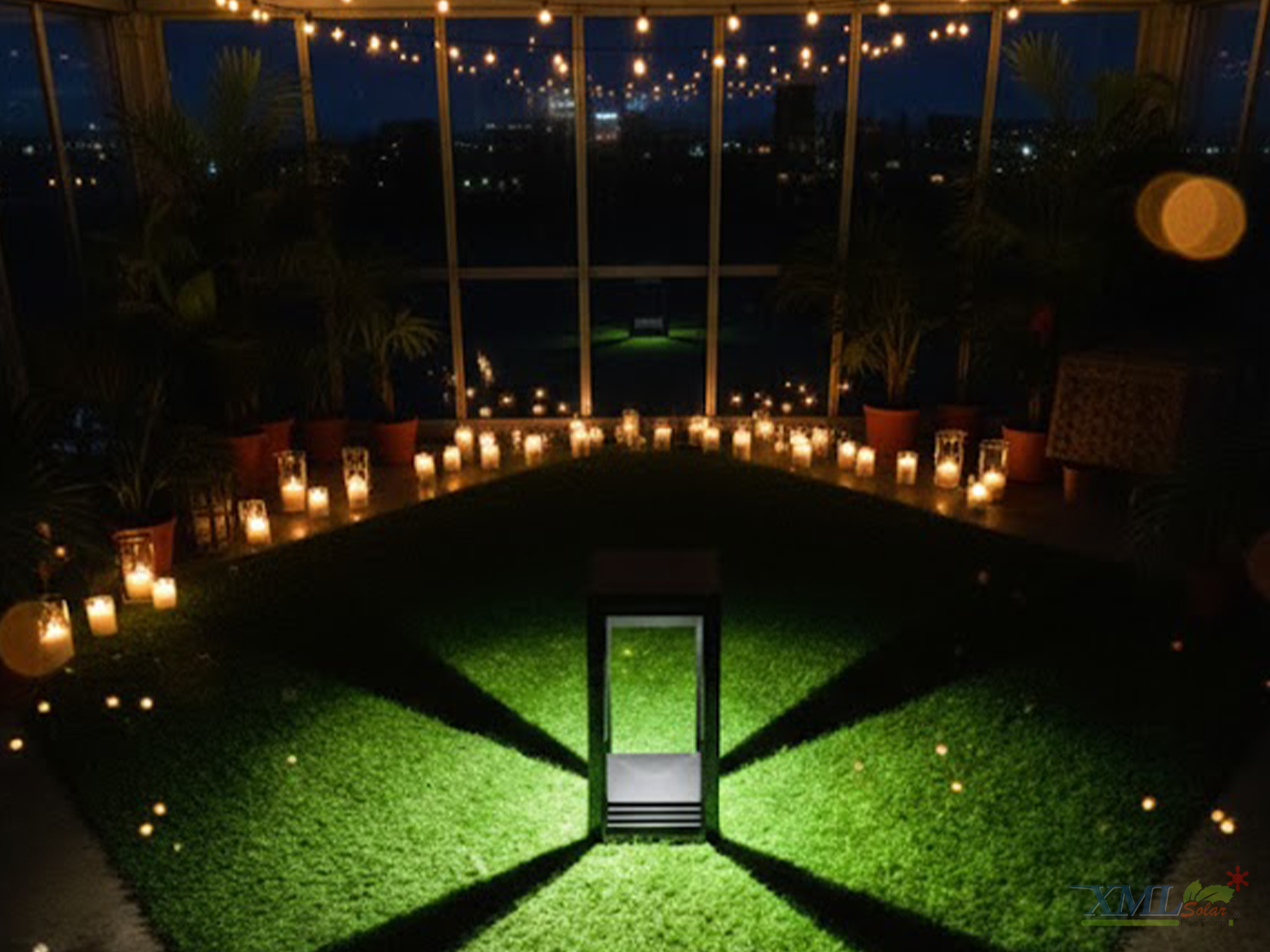 โคมไฟตั้งพื้นโซล่าเซลล์ 30CM รุ่น XF-JS02