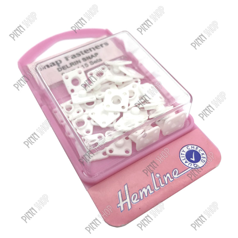 กระดุมแต๊บสีขาว ขนาด 9 มม.