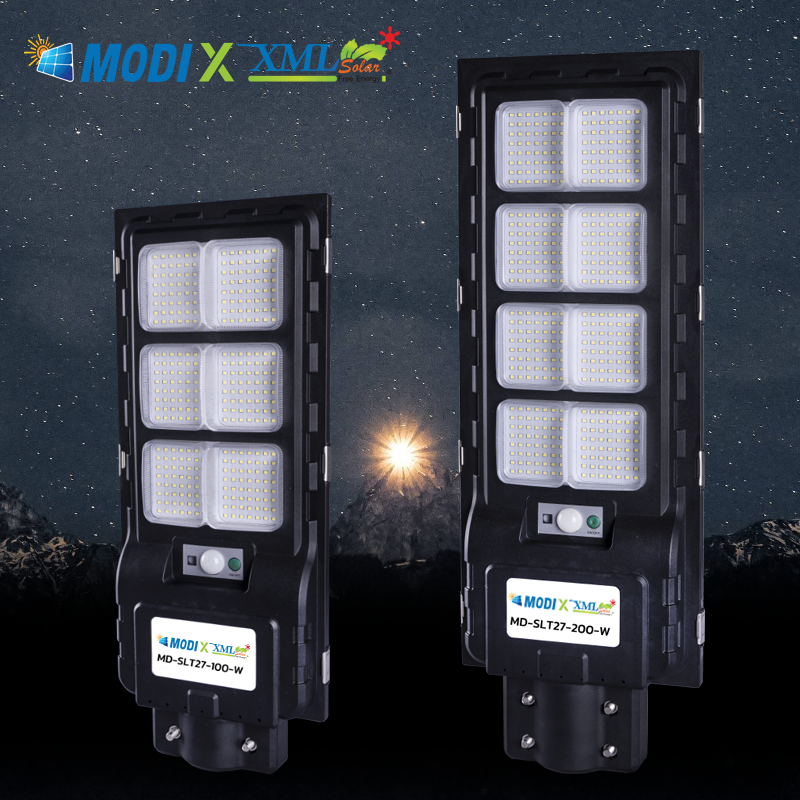 โคมไฟถนนโซล่าเซลล์ Modi x XML-Solar 200W (แสง : ขาว)(Motion sensor)