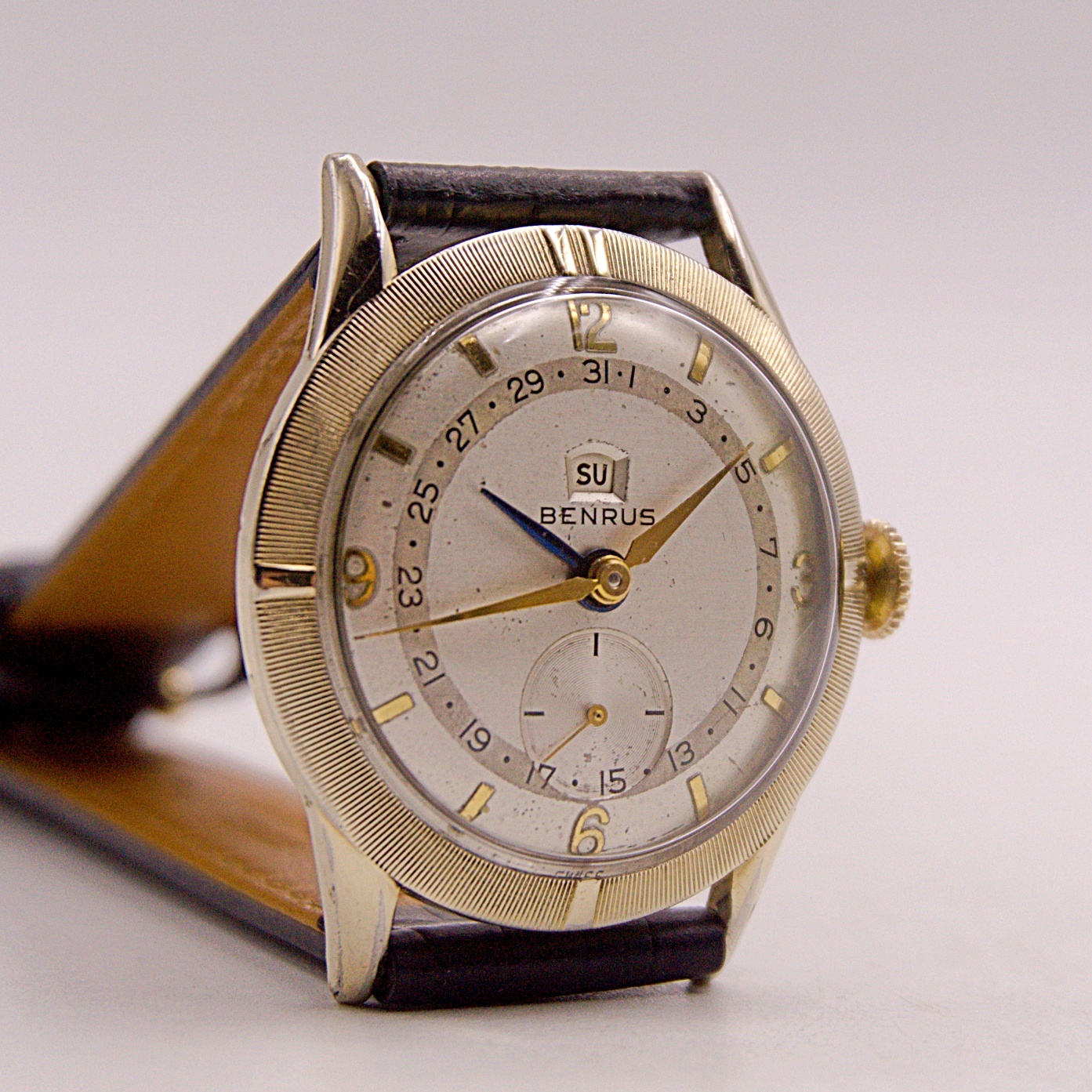 นาฬิกาเก่า BENRUS POINTER DATE ไขลาน