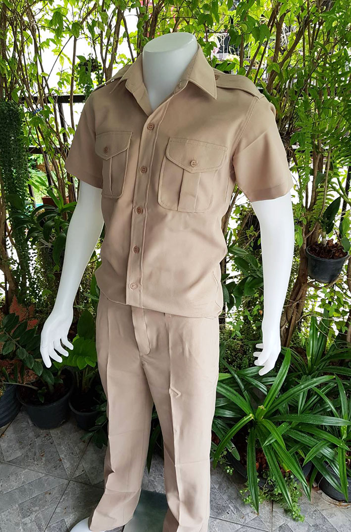 ชุดข้าราชการสีกากีแขนสั้น-แขนยาว